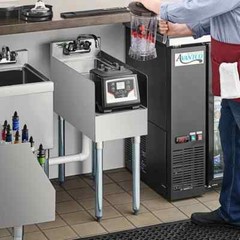 26″W x 12″L Stainless Steel Restaurant Underbar Blender Station with Dump Sink