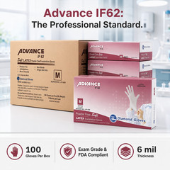 1000 Pcs Latex Exam Gloves White 6 Mil Powder FREE Dental All Size S, M, L, XL