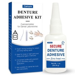 Instant Dental Glue 1 oz – Strong Adhesive for Cracks, Loose Teeth & Dentures, C