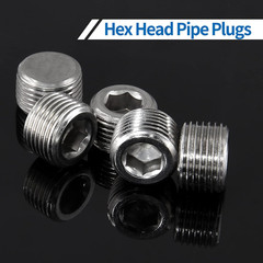 3/8″ NPT Male Plug, 304 Stainless Steel Internal Hex Thread Pipe Plug Socket Kit