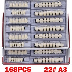 168Pcs Dental Acrylic Resin Denture 22# A3 Full Set Teeth Upper Lower Shade US