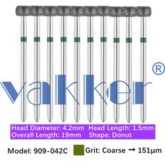 10pc/pk Dental FG Diamond Burs High Speed Barrel Wheel Pear Shape Polishing Burs
