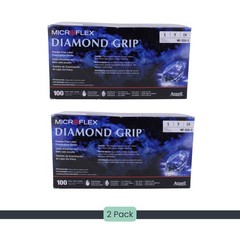 Microflex Diamond Grip MF-300 Latex Gloves – Small – 2 Boxes (100 Count each)