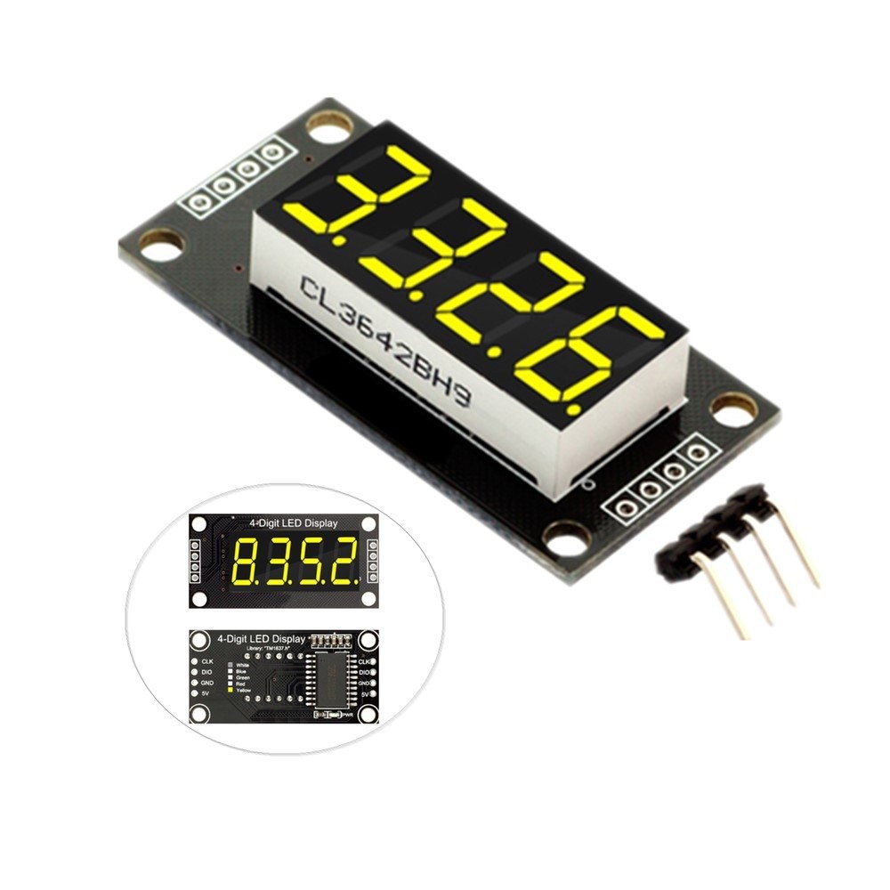 0.36″ TM1637 7-Segment 4-Bit Tube LED Yellow Display Digital Module For Arduino