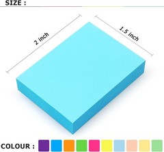 20 Pads Mini Sticky Notes 1.5×2 Inch 100 Sheets Bright Color Self Stick, New USA