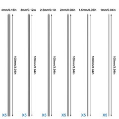 30 Pcs 6 Sizes 1mm, 1.5mm, 2mm, 2.5mm, 3mm, 4mm x Length 100mm (3.93 Inch)…