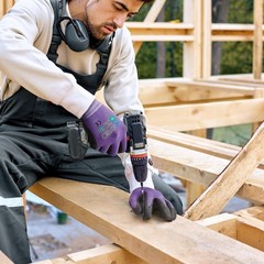 MicroFoam Nitrile Safety Work Gloves – 3 Pairs, Seamless Knit Nylon, All-Purpose