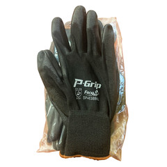 LIBERTY P-GRIP WORK GLOVES BLACK PU POLYURETHANE COATED PALM SP4638BK (12 PAIR)