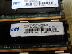 OWC 1333D3X8M64K (3) and 1333D3MPE8GB (3) RAM Modules Used BX