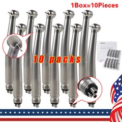 10 Pcs NSK Style Dental High Speed Handpiece Push Button Type 4Hole