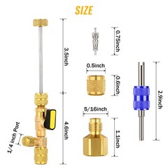 HVAC Tool AC Schrader Valve Core Remover Dual Size 5/16″&1/4″ Port Installers