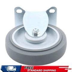 4 Pieces 5″ Industrial Casters Heavy Duty Fixed Rubber Casters 1400 Pounds Grey