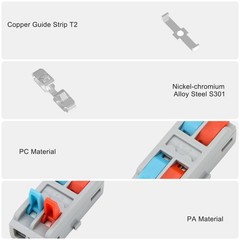 50 PCS Lever Wire Connectors Kit Push-In Quick Splice Terminal Blocks 24-12 AWG