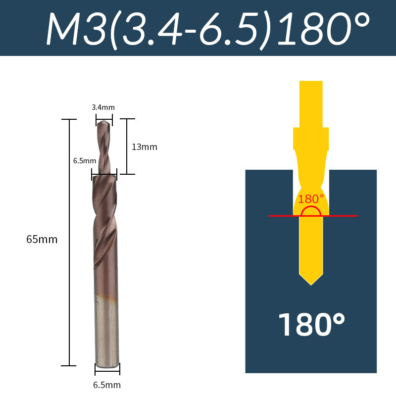 M3-M12 Countersink Step Drill Bit 90° 180° Chamfer M35 HSS Cobalt Straight Shank