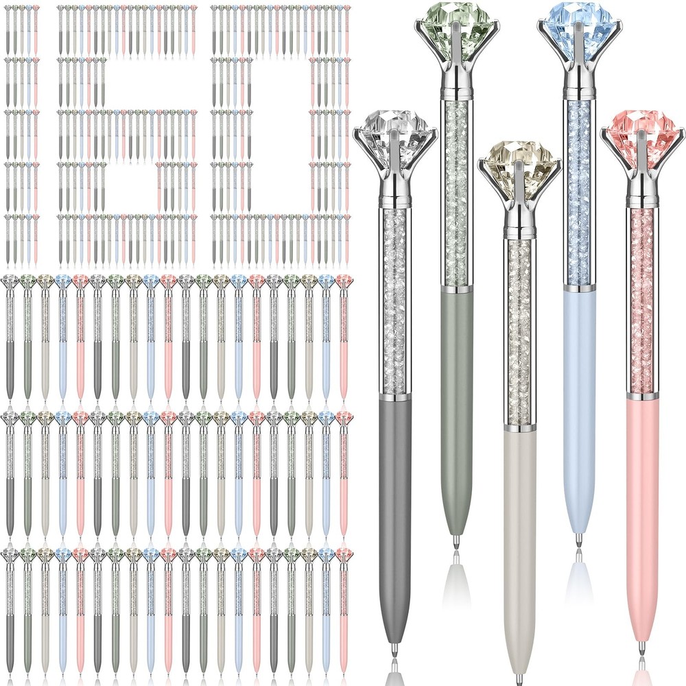 160 Pcs Diamond Ballpoint Pens Big Crystal Colorful Retractable Gem Rhineston…