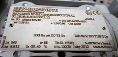 SEW EURODRIVE R07/II2GD EDRS71S4/3GD/KCC/TF/AL Gear Motor 0.25kW I=29.08 -unused-