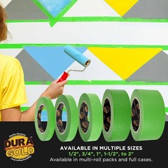 Dura-Gold Green Automotive Masking Tape 1/2 Inch (12mm x 55 Yards), 4 Rolls – Pr