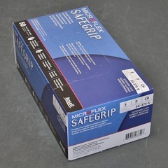 (500) Ansell MicroFlex SafeGrip Gloves SG-375-S, S, Size 7 S Small, Blue Latex