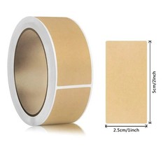 Kraft Paper Label Stickers Roll– Self-Adhesive Writable Packaging & Organization
