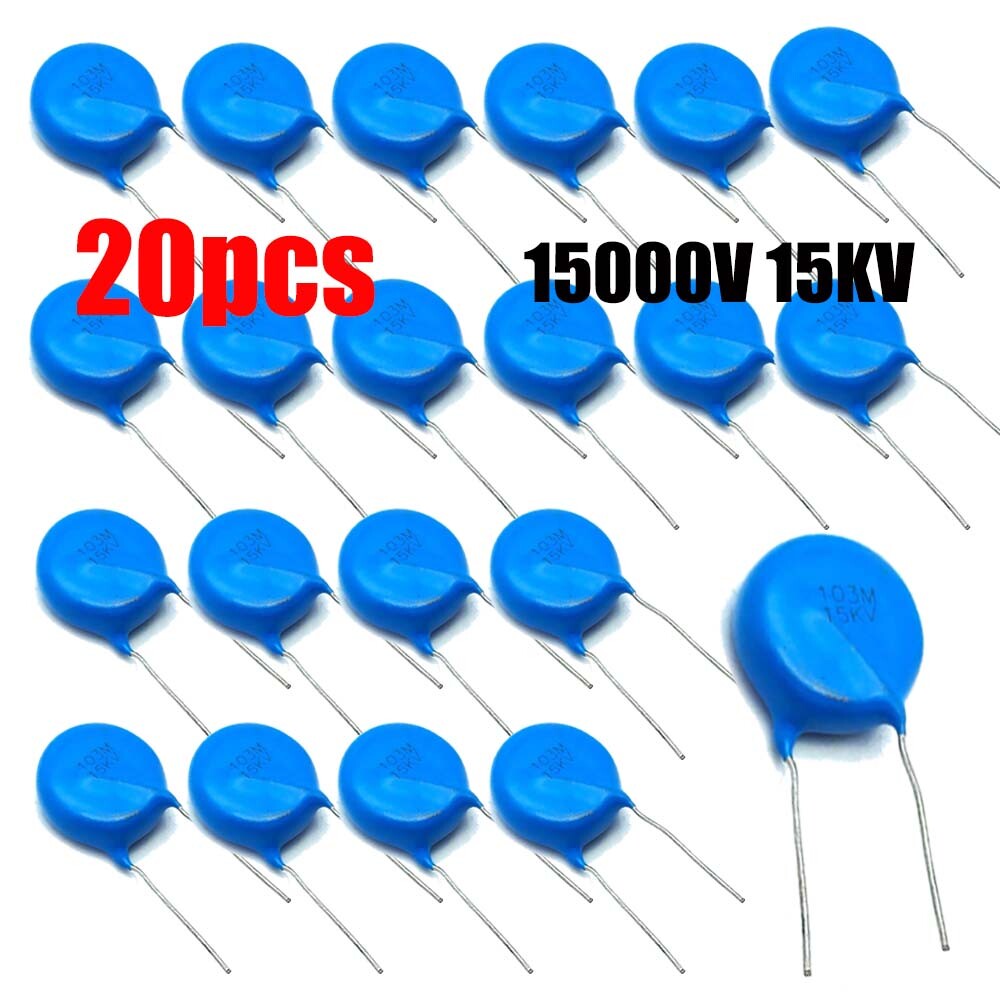 20pcs/set Ceramic Disc Capacitors 10000pf 10nf 0.01uf 103 15000V 15KV US Stock