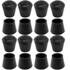 bociloy 16Pcs 7/8 Inch Round Chair Leg Caps, Flexible Rubber Inch, Black