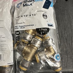 24 Sharkbite Max Push T Connect 1/2” x 1/2” x 1/2” Tee New 5233325 (338)