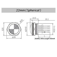 Metal Indicator Light LED Waterproof Small Line Power Signal Light AC/DC 3V-220V