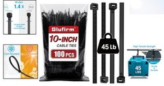 Versatile Black Zip Ties 10 Inch 100 Pack – Ideal for Indoor and Outdoor Use