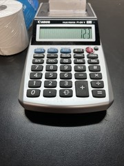 Canon Palm Printer P1 DH V 12 Digit Calculator and Paper Rolls D1