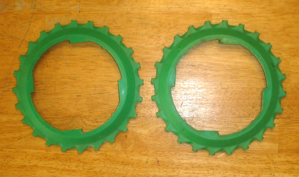 Lot of 2 John Deere Lustran B8*24 Plastic Seed Corn Planter Plates (Used)