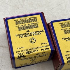 200 Pieces Countersunk Washers # 8 Solid Brass Finish Washers 3/16″ID x 5/8″OD