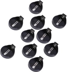 New Button Coin Cell Battery Socket Holder Case Black CR2025 CR2032 Set of 20
