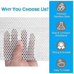 Stainless Steel Perforated Sheet, Perforated Metal Sheet 11.8″ x 11.8″ Stainles