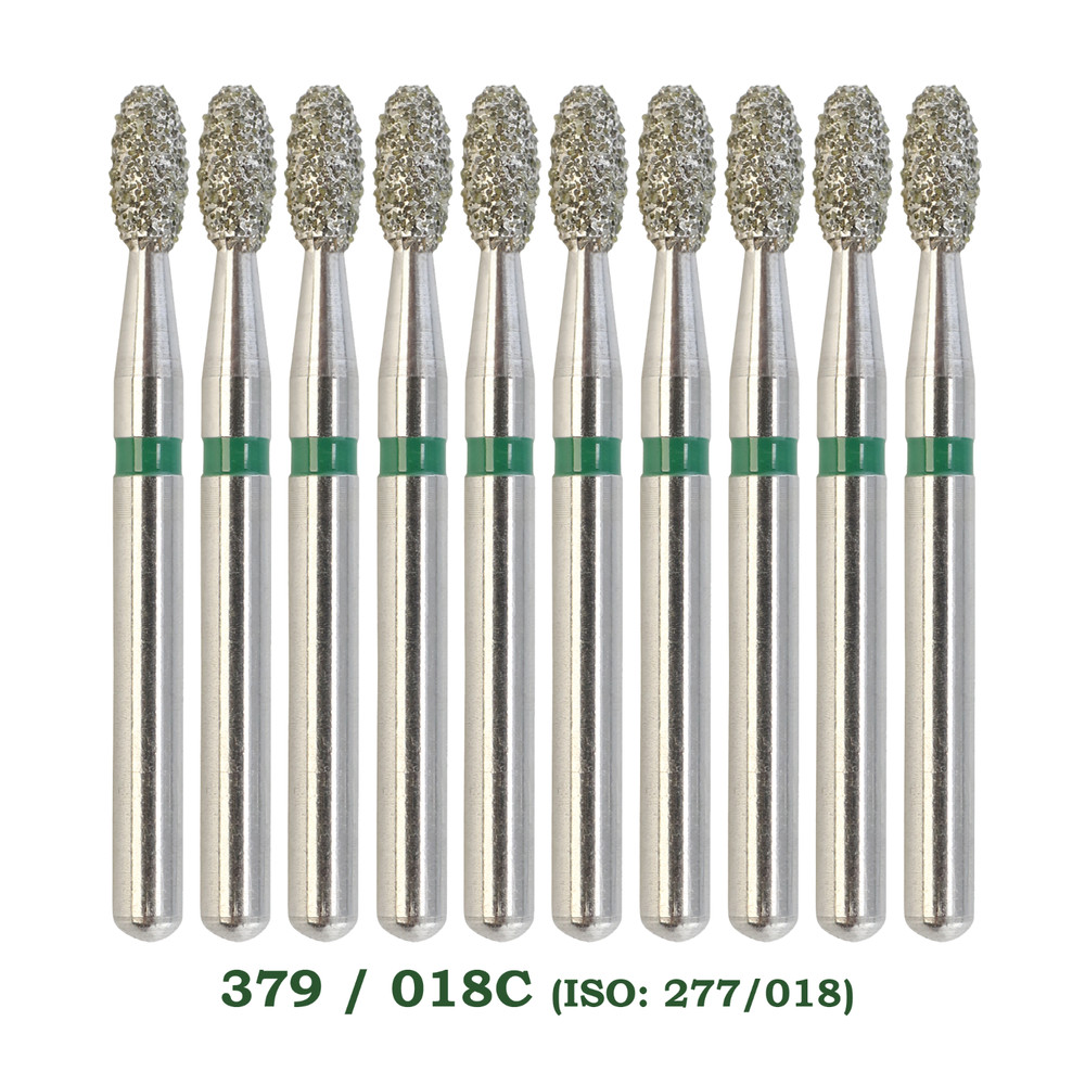 10pcs/pk Dental Diamond Burs Egg Football FG 379/018C Coarse Grit High Speed Bur