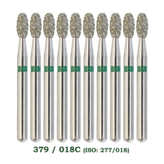 10pcs/pk Dental Diamond Burs Egg Football FG 379/018C Coarse Grit High Speed Bur