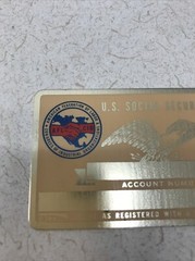 NEW Vintage SSN Social Security Card Metal USA Union AFL – CIO
