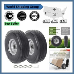 Durable 10-Inch Solid Rubber Tire & Wheel Set – Ideal for Hand Trucks & Carts