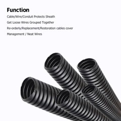 1/2″,3/4″ ,1″ Polyethylene Flexible Split Loom Tubing Harness Wrap Cable Lot