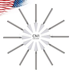 Dental White Stone Flame Mounted Polishing Burs- FG 12/pks Abrasion Point Bur