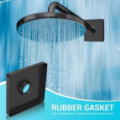 Yinkin 1 Pack 3.5 Inch Black Large Shower Arm Flange Square Plumbing