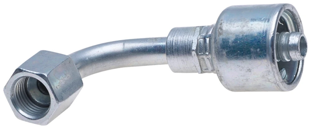 12G-12FJX90M MegaCrimp Coupling Female JIC 37 Flare Swivel – 90 Bent Tube
