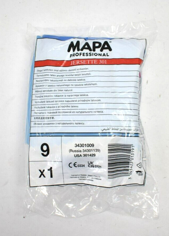 Mapa Professional Jersette 301 Work Gauntlet Size 9 Blue Protective Covers