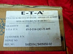 1 E-T-A Circuit Protection and Control 41-3-S14-LN 2 – 70 AMP AC 115V DC 28V