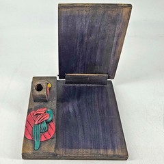 Souvenir wood Costa Rica Desktop Note Book Pen holder