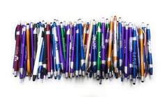 100 Misprint Stylus Tip Click Pens JAVALINA HUB PEN LOT Mixed Colors