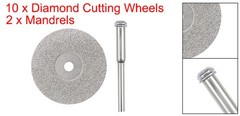 10pcs 25mm Diamond Cutting Wheels Cut Off Wheel with Mandrels for Rotary Tool