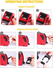 MX-5500 8 Digits Price Tag Gun with 5000 Sticker Labels and 3 Ink Refill Label