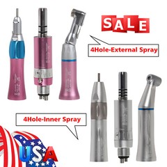 Dental Low Speed Handpiece 4Hole Inner/External WATER Spray Push/Latch