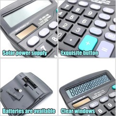 Desk Calculator, 12-Digit Solar Battery Office Calculator with Large LCD Display
