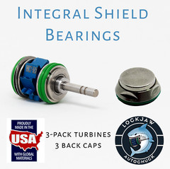 3 Star 430 LockJaw Dental Ceramic Shielded Lubefree PB Turbines+3 Back Caps